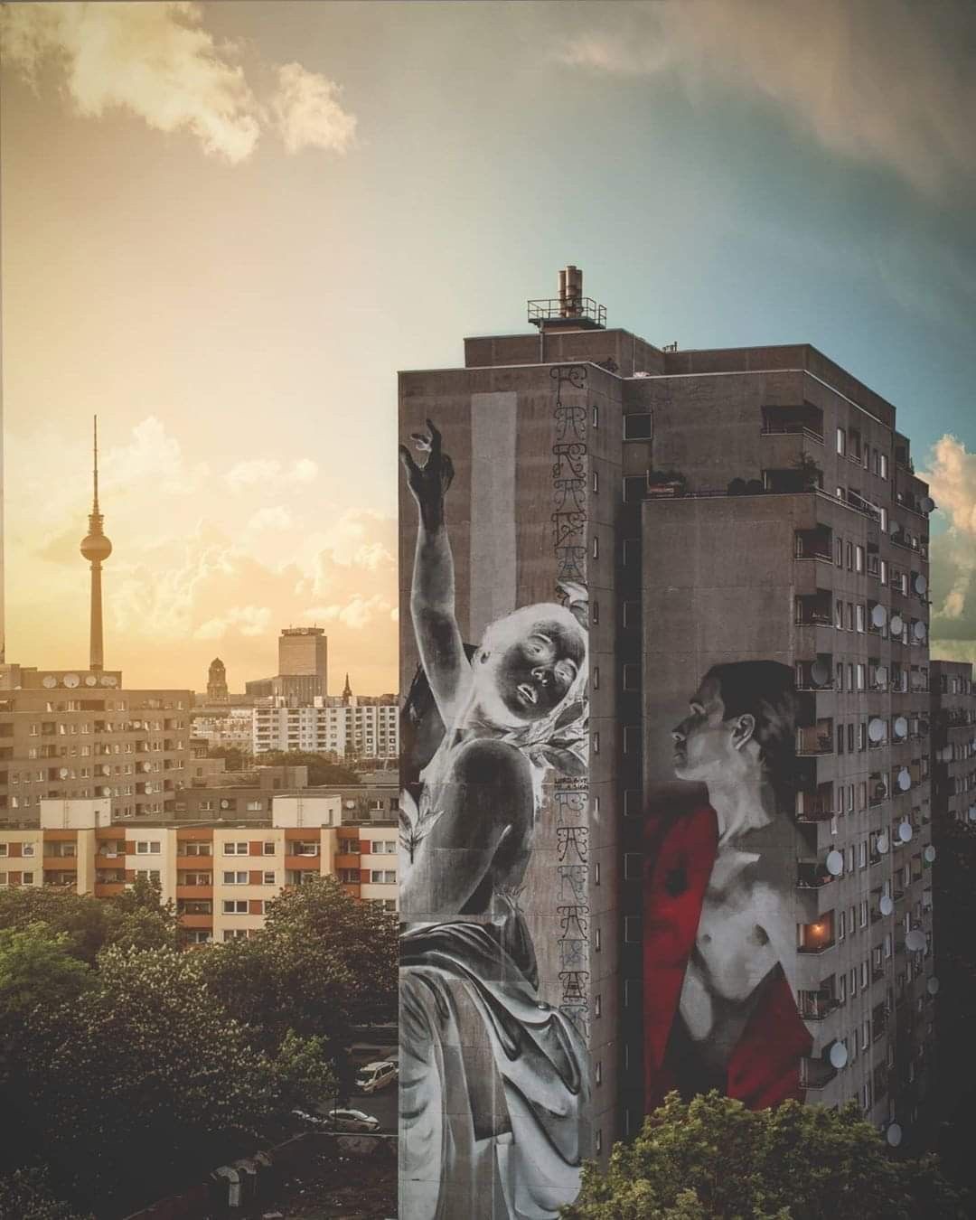 Berliner Stadtansicht mit Wandkunst